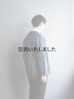 画像2: 【再入荷】Still By Hand(スティルバイハンド) コットンラグランスリーブクルーネックカーディガン ブルーグレー
