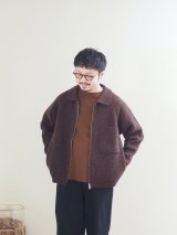Still By Hand(スティルバイハンド) ニットブルゾン メランジブラウン
