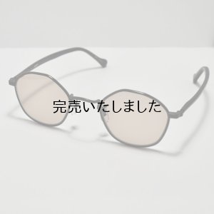 画像1: kearny eye wear(カーニーアイウェア) gravel-8 black stone×dark brown(coarse tea lens)