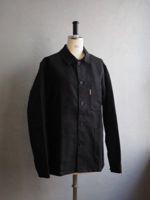 画像7: Le Laboureur(ルラブルール)-VESTON LINEN-カバーオールジャケット ブラックリネンコットン