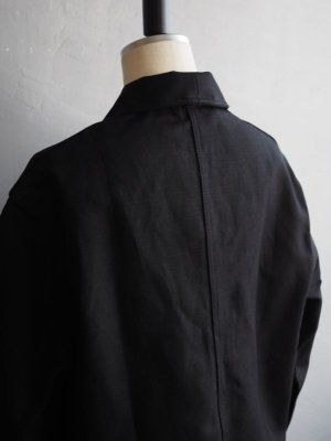 画像17: Le Laboureur(ルラブルール)-VESTON LINEN-カバーオールジャケット ブラックリネンコットン