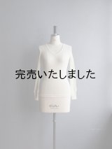Gicipi(ジチピ) ZUCCHINA-ウールシルクVネックニットソー(レディース) エクル