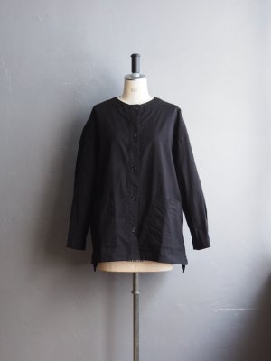 画像1: jujudhau(ズーズーダウ) ROUND NECK JACKET-ラウンドネックジャケット-ブラック