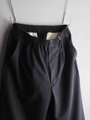 画像9: Still By Hand(スティルバイハンド) スーパー120'sサマーウールイージースラックス ブラックネイビー