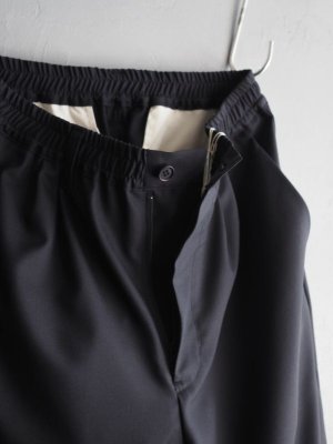 画像12: Still By Hand(スティルバイハンド) スーパー120'sサマーウールイージースラックス ブラックネイビー