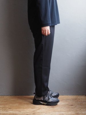 画像2: Still By Hand(スティルバイハンド) スーパー120'sサマーウールイージースラックス ブラックネイビー