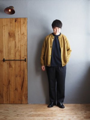 画像22: Still By Hand(スティルバイハンド) スーパー120'sサマーウールイージースラックス ブラックネイビー