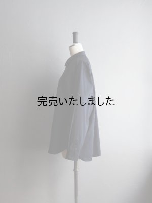 画像8: Still By Hand(スティルバイハンド) コットンリップストッププルオーバーシャツ ブラックネイビー