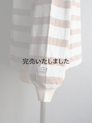 画像15: ENDS and MEANS(エンズアンドミーンズ) Horizontal Stripe L/S Tee サックスブラウンストライプ