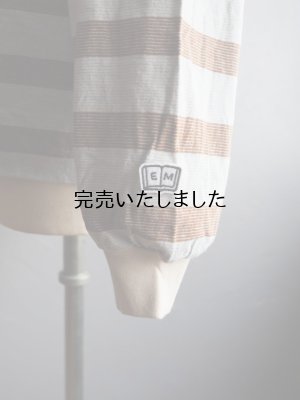 画像16: ENDS and MEANS(エンズアンドミーンズ) Horizontal Stripe L/S Tee サックスブラウンストライプ