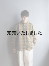 ENDS and MEANS(エンズアンドミーンズ) Band Coller Shirts イエローチェック