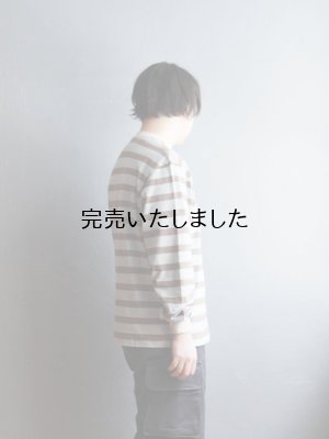 画像2: ENDS and MEANS(エンズアンドミーンズ) Horizontal Stripe L/S Tee サックスブラウンストライプ