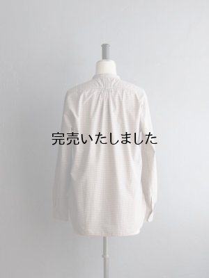 画像3: ASEEDONCLOUD(アシードンクラウド) Handwerker-ハンドベイカー- HW collarless shirt キャメルチェック