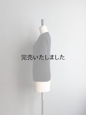 画像2: Gicipi(ジチピ) ARGENTO-コットンクルーネック5分袖ニットソー(レディース)-ダークネイビー