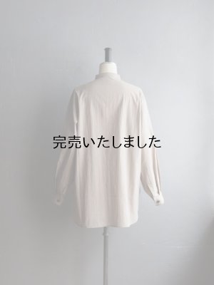 画像6: HONNETE(オネット) OVERSIZED TUCK SLEEVE SHIRTS HIGHCOUNT CRUSHED COTTON-グレージュ