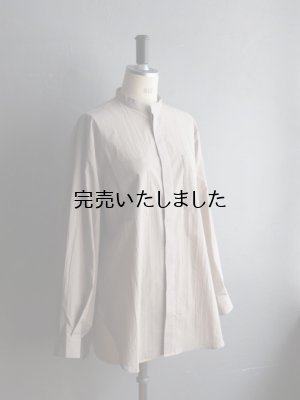 画像9: HONNETE(オネット) OVERSIZED TUCK SLEEVE SHIRTS HIGHCOUNT CRUSHED COTTON-グレージュ
