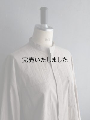 画像10: HONNETE(オネット) OVERSIZED TUCK SLEEVE SHIRTS HIGHCOUNT CRUSHED COTTON-グレージュ