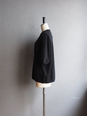 画像2: Still By Hand(スティルバイハンド) サドルスリーブニットTシャツ ブラック