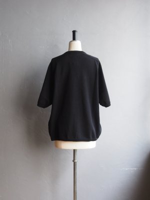 画像3: Still By Hand(スティルバイハンド) サドルスリーブニットTシャツ ブラック