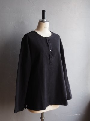 画像6: alvana(アルヴァナ) NATURAL TWILL NO COLLAR SHIRTS インクブラック