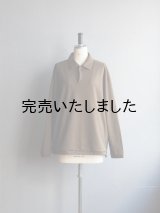Still By Hand(スティルバイハンド) コットンラミースピンドルポロシャツ カーキブラウン