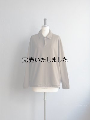 画像1: Still By Hand(スティルバイハンド) コットンラミースピンドルポロシャツ カーキブラウン