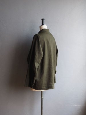 画像10: Still By Hand(スティルバイハンド) ポリエステル製品染めWポケットシャツジャケット ダークオリーブ