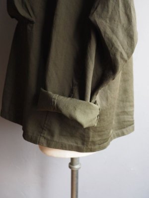 画像19: Still By Hand(スティルバイハンド) ポリエステル製品染めWポケットシャツジャケット ダークオリーブ