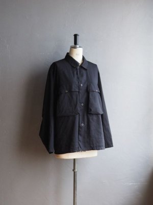 画像11: Still By Hand(スティルバイハンド) ポリエステル製品染めWポケットシャツジャケット ブラックネイビー