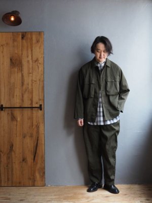 画像28: Still By Hand(スティルバイハンド) ポリエステル製品染めWポケットシャツジャケット ダークオリーブ