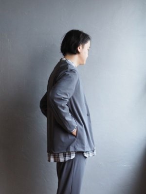 画像2: LA MOND(ラモンド) PREMIUM STRETCH CARDIGAN JACKET-ブルーグレー