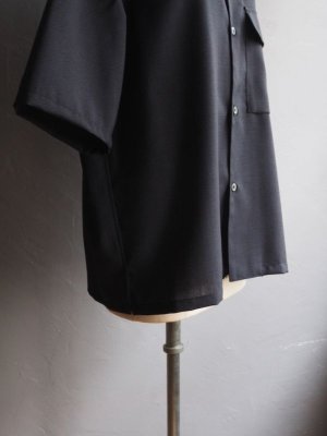画像11: Still By Hand(スティルバイハンド) ウールモヘア混オープンカラーシャツ チャコール