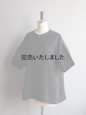 画像13: HARVESTY(ハーベスティ) 半袖アトリエブラウス ブラック