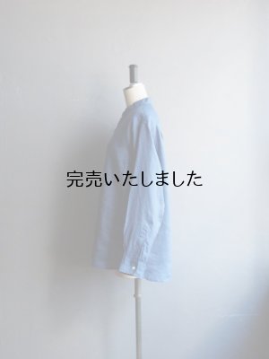 画像8: Still By Hand(スティルバイハンド) リネンWポケットバンドカラーシャツ ブルー