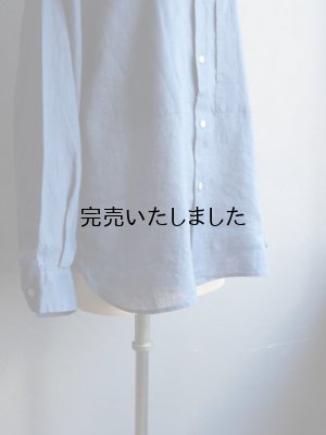 画像16: Still By Hand(スティルバイハンド) リネンWポケットバンドカラーシャツ ブルー