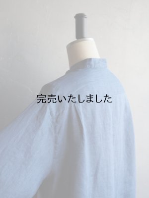 画像23: Still By Hand(スティルバイハンド) リネンWポケットバンドカラーシャツ ブルー