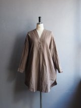 HONNETE(オネット) V Long Shirts Cardy-カーキ