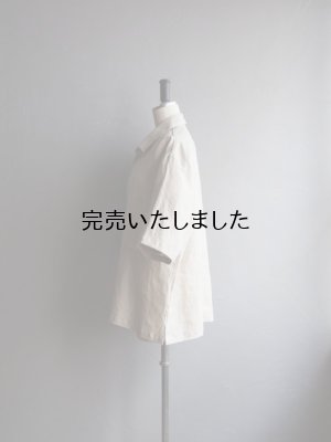 画像5: Still By Hand(スティルバイハンド) フレンチリネンWポケットオープンカラーシャツ ライトベージュ