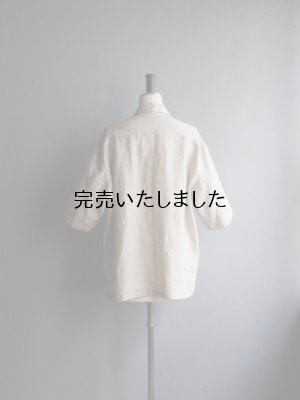 画像6: Still By Hand(スティルバイハンド) フレンチリネンWポケットオープンカラーシャツ ライトベージュ