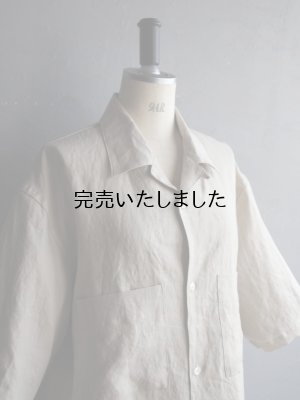 画像8: Still By Hand(スティルバイハンド) フレンチリネンWポケットオープンカラーシャツ ライトベージュ