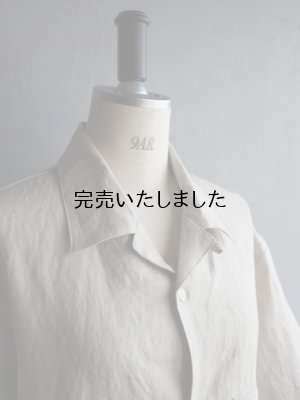画像9: Still By Hand(スティルバイハンド) フレンチリネンWポケットオープンカラーシャツ ライトベージュ