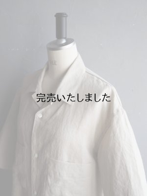 画像14: Still By Hand(スティルバイハンド) フレンチリネンWポケットオープンカラーシャツ ライトベージュ