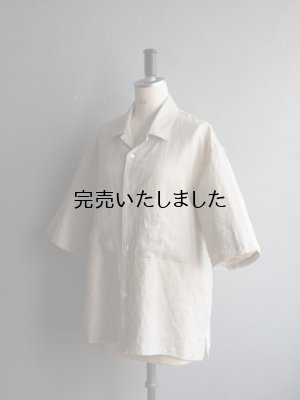 画像15: Still By Hand(スティルバイハンド) フレンチリネンWポケットオープンカラーシャツ ライトベージュ