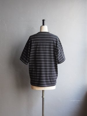 画像3: Still By Hand(スティルバイハンド) ボーダー天竺Tシャツ ブラック×ホワイト