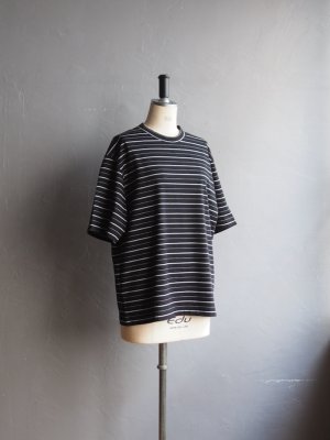 画像5: Still By Hand(スティルバイハンド) ボーダー天竺Tシャツ ブラック×ホワイト