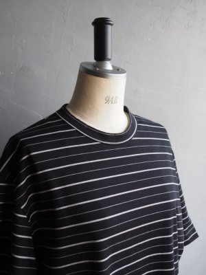 画像7: Still By Hand(スティルバイハンド) ボーダー天竺Tシャツ ブラック×ホワイト