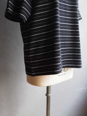 画像9: Still By Hand(スティルバイハンド) ボーダー天竺Tシャツ ブラック×ホワイト
