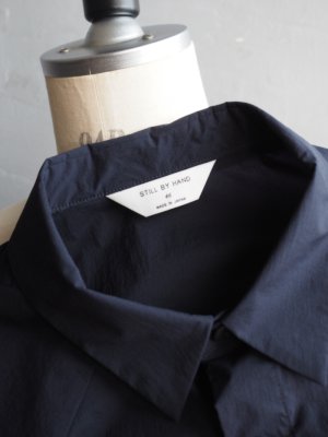 画像18: Still By Hand(スティルバイハンド) ナイロン変形ラグランショートスリーブシャツ ネイビー