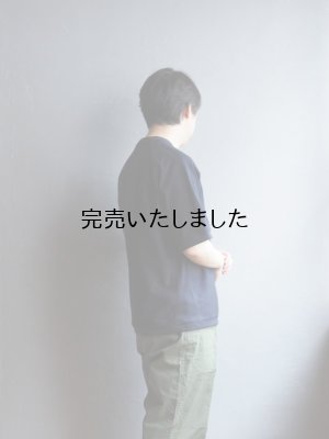 画像2: 【再入荷】Still By Hand(スティルバイハンド) スウェットライクTシャツ ネイビー