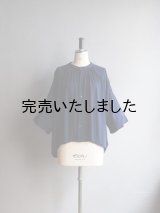 jujudhau(ズーズーダウ) GATHER SHIRTS-ギャザーシャツ-ネイビー